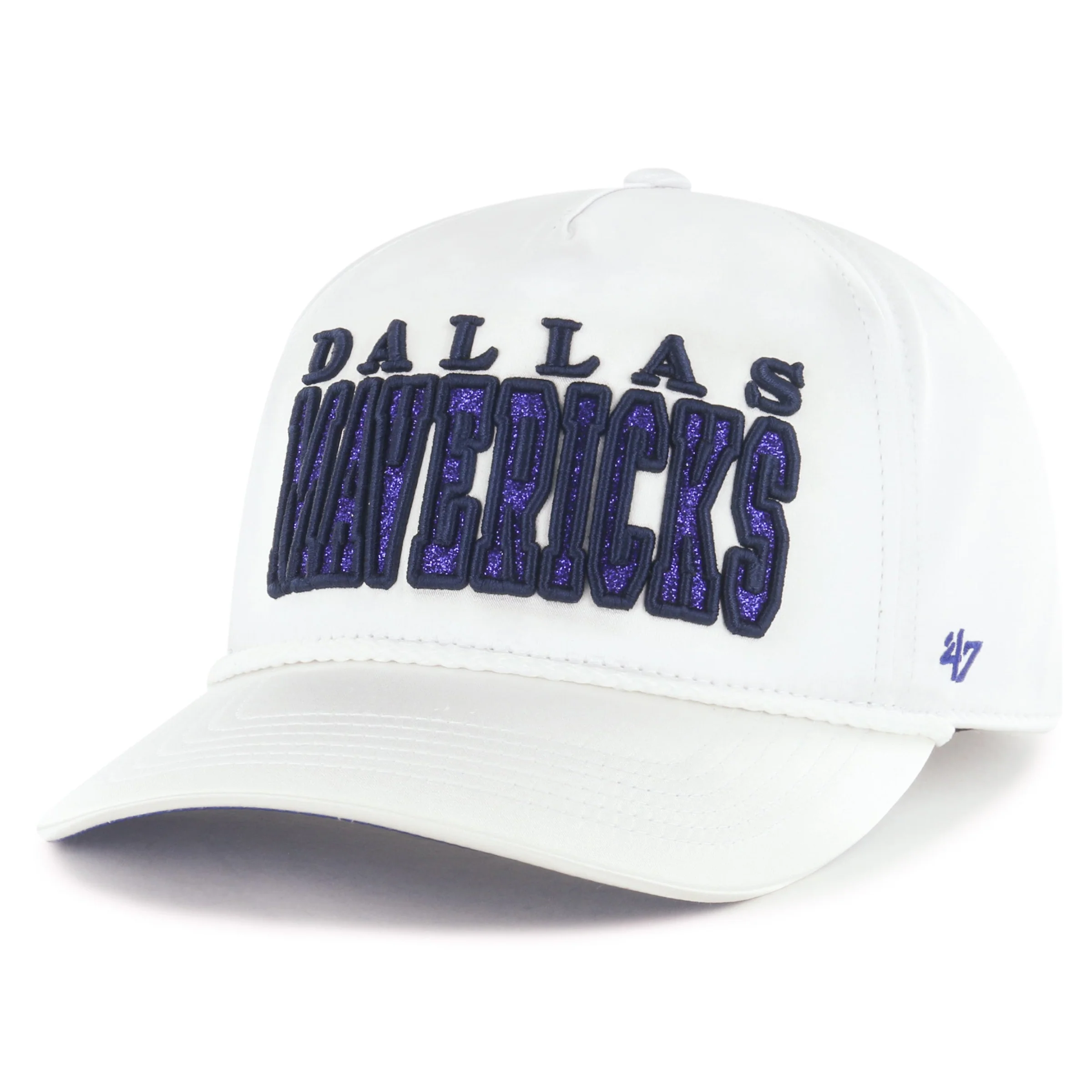 DALLAS MAVERICKS 47 BRAND WHITE SATIN SNAPBACK CAP