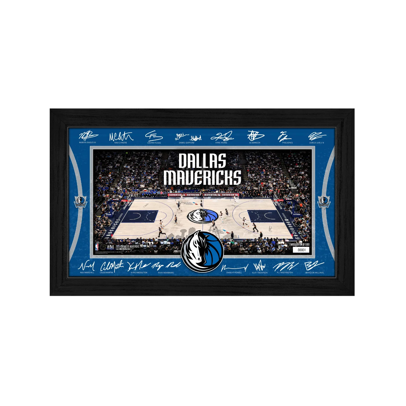DALLAS MAVERICKS HIGHLAND MINT PLAYER SIGNATURE COURT FRAME