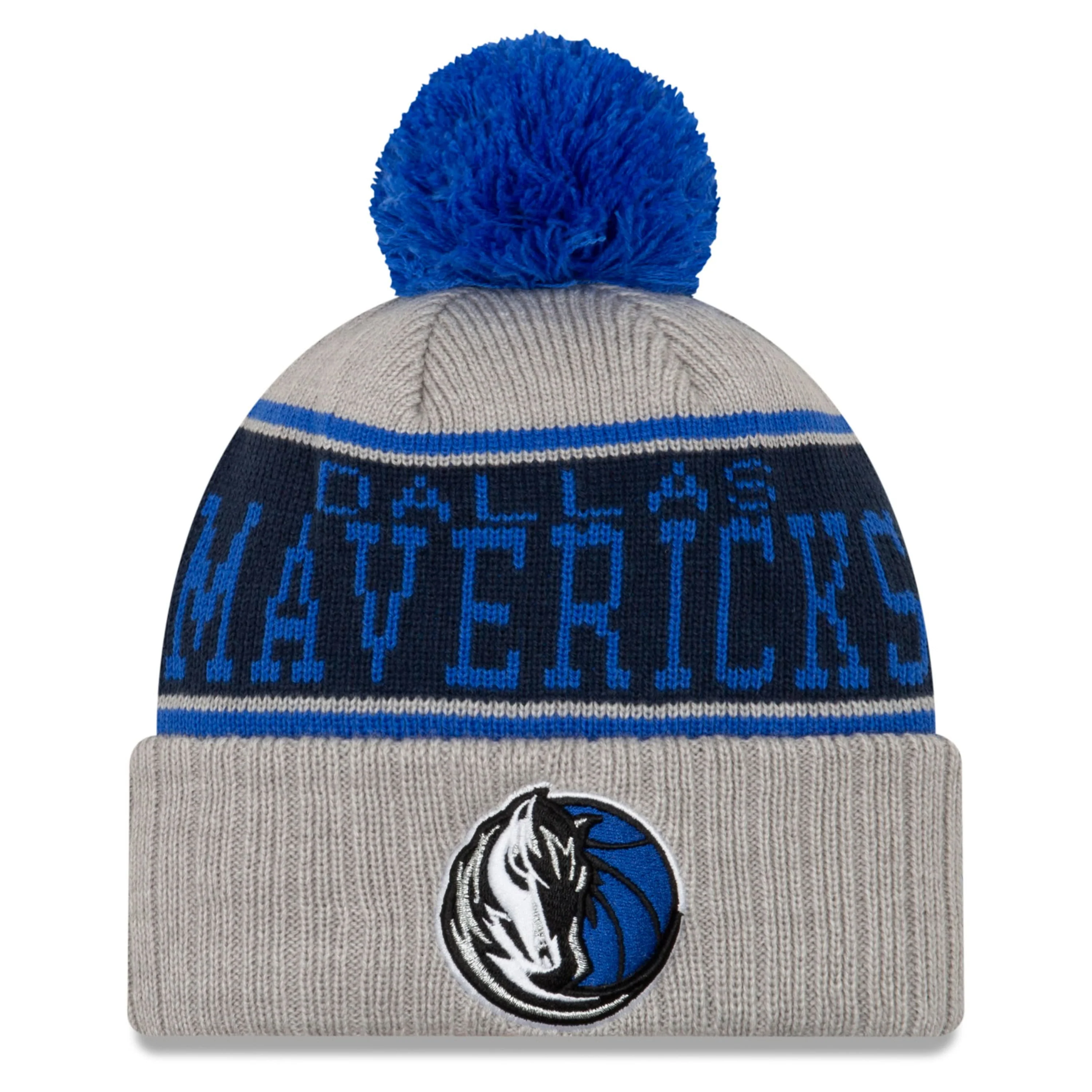 DALLAS MAVERICKS NEW ERA STRIPE POM KNIT HAT