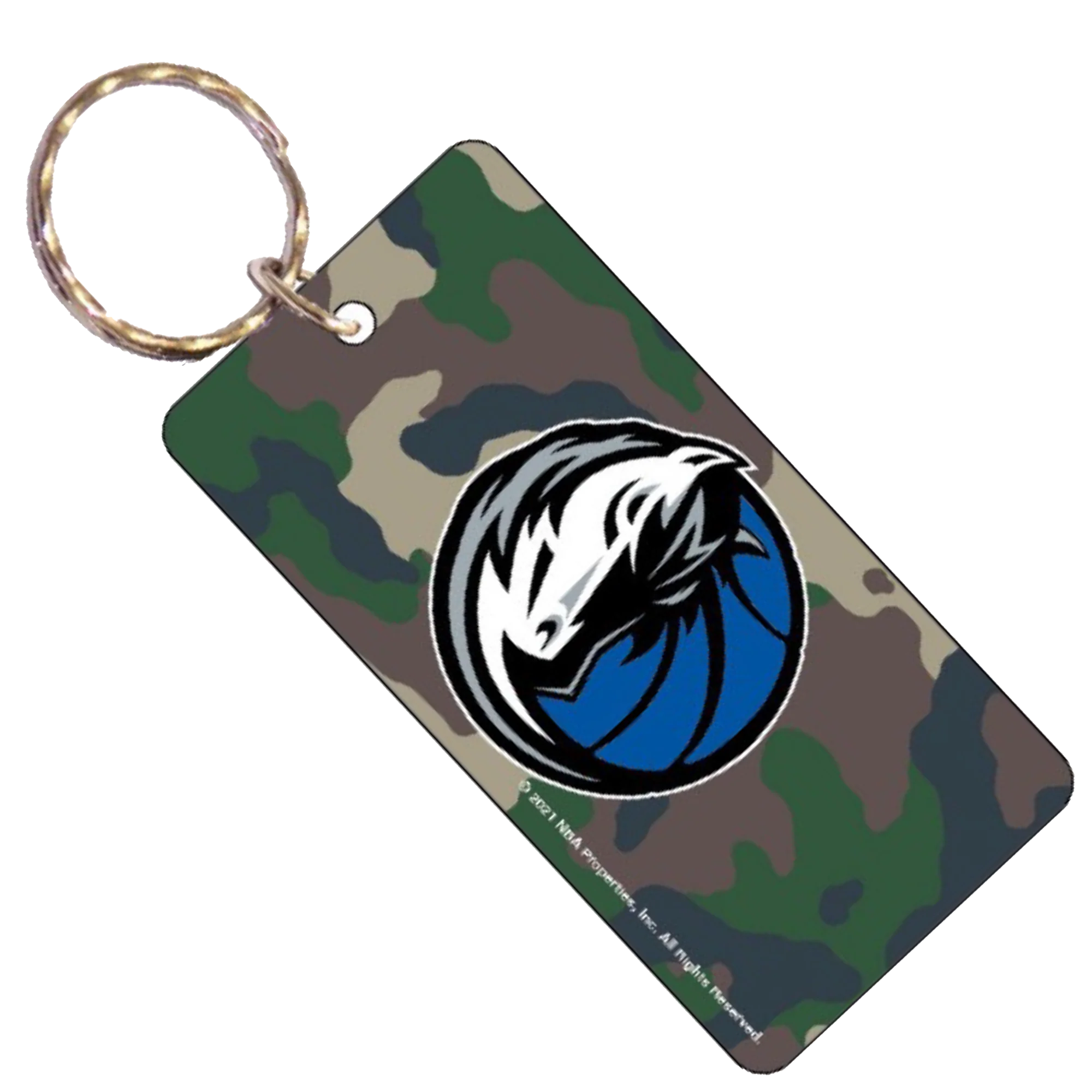 DALLAS MAVERICKS WINCRAFT CAMO HORSEHEAD LOGO KEYCHAIN