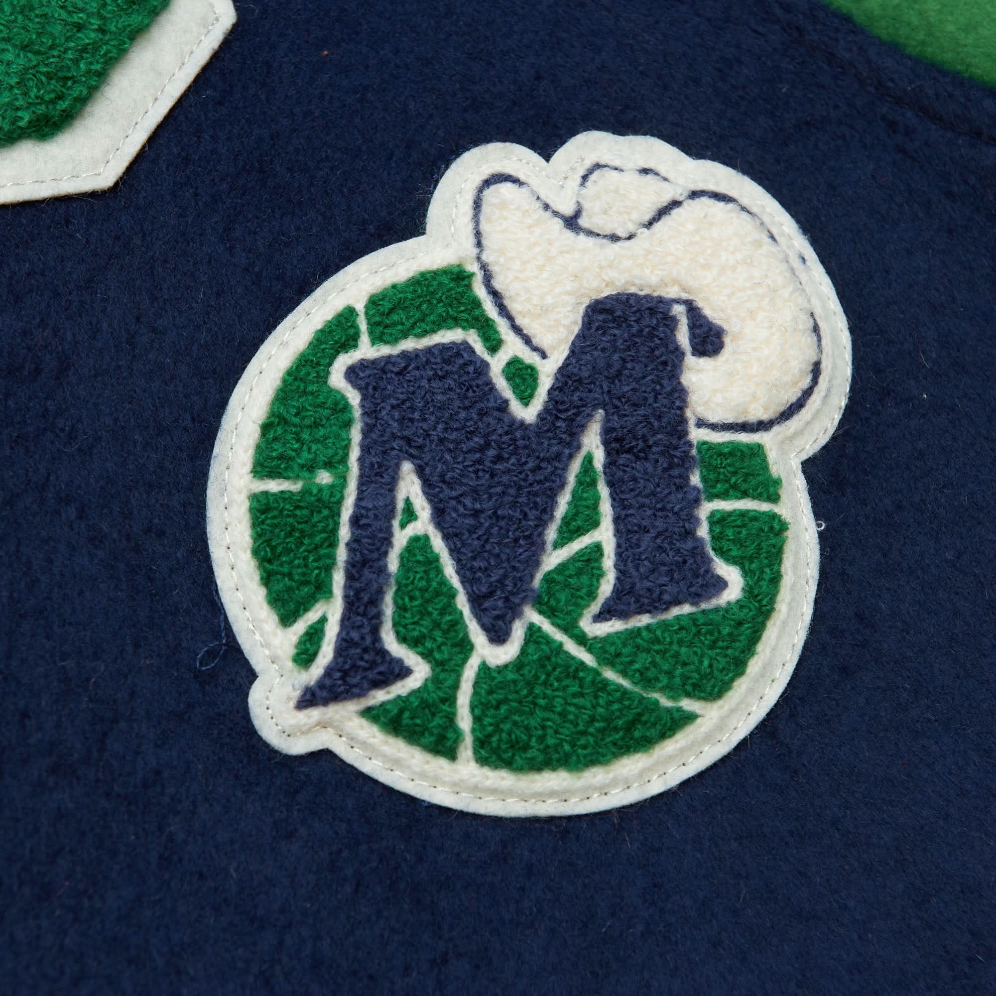 DALLAS MAVERICKS MITCHELL & NESS MEN'S NAVY BLUE DIRK VARSITY JACKET - Image 3