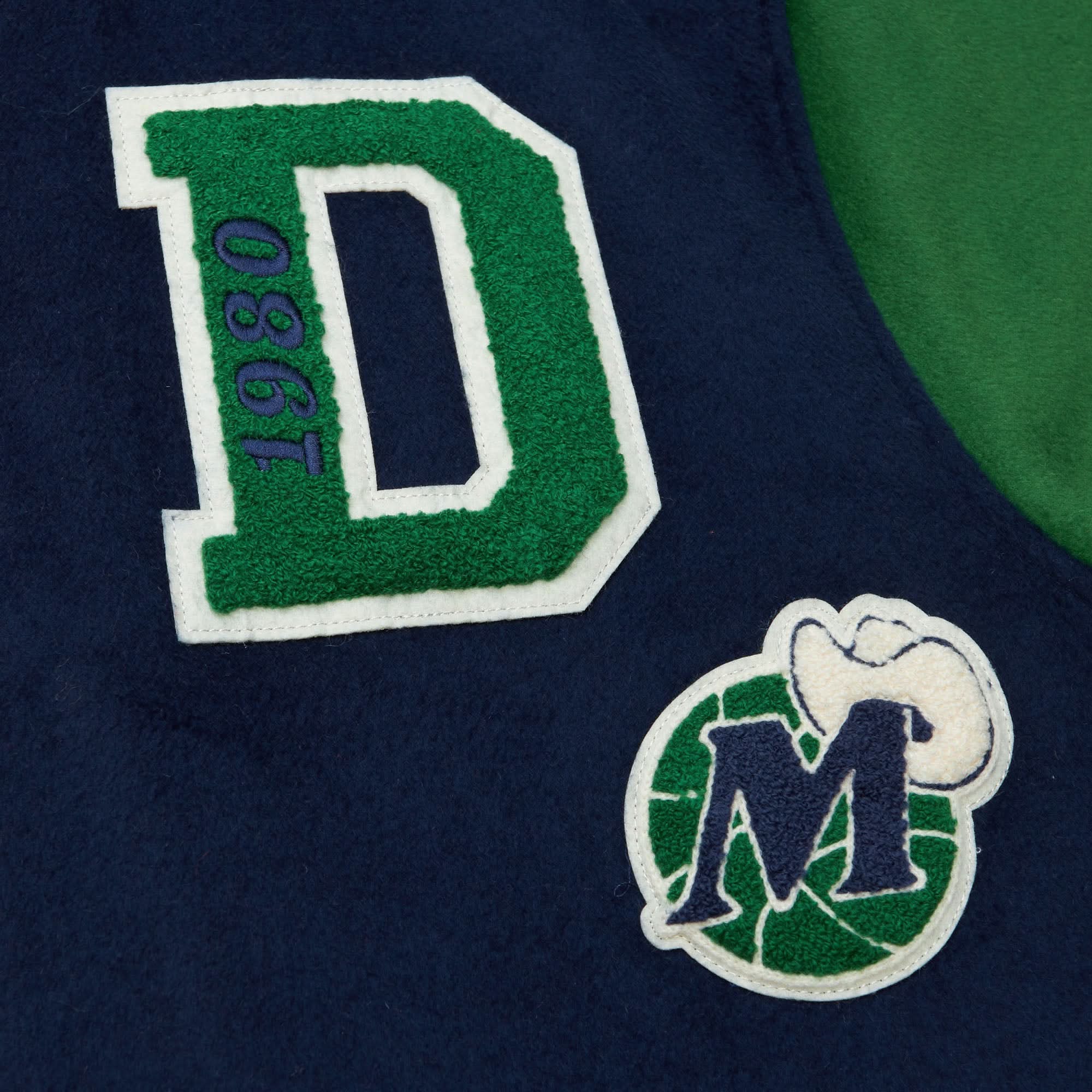 DALLAS MAVERICKS MITCHELL & NESS MEN'S NAVY BLUE DIRK VARSITY JACKET - Image 4