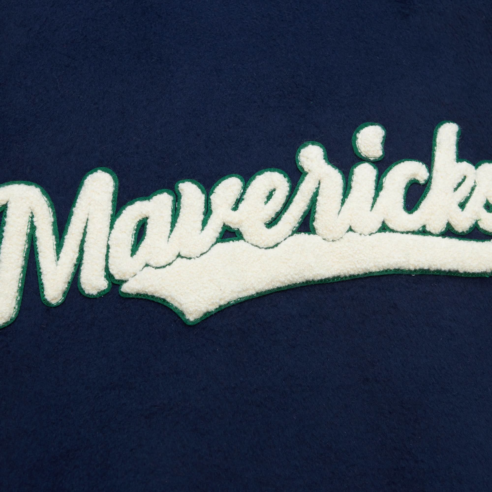 DALLAS MAVERICKS MITCHELL & NESS MEN'S NAVY BLUE DIRK VARSITY JACKET - Image 5