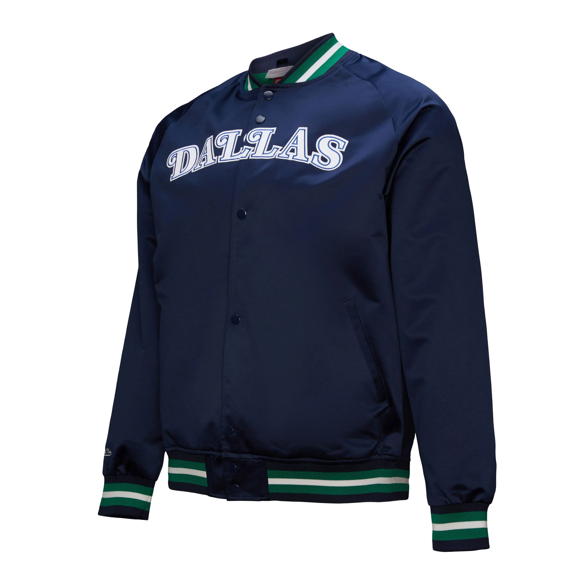 DALLAS MAVERICKS MITCHELL & NESS NAVY VINTAGE SATIN JACKET - Image 3