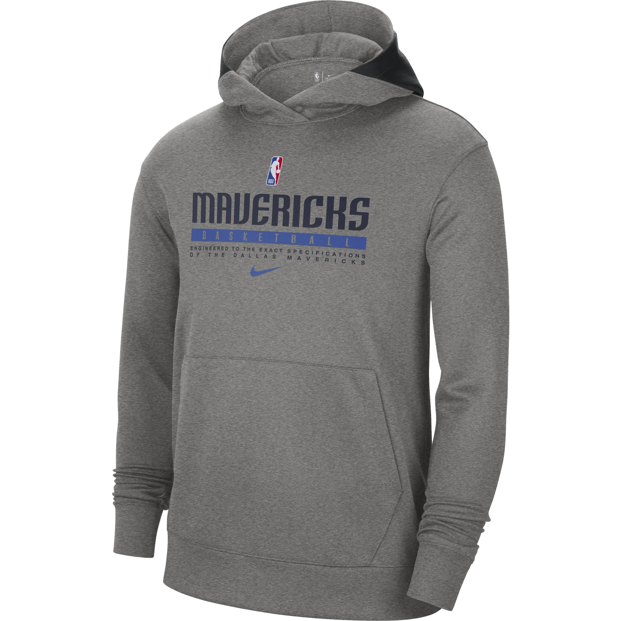 DALLAS MAVERICKS NIKE GRAY SPOTLIGHT PRACTICE HOODIE