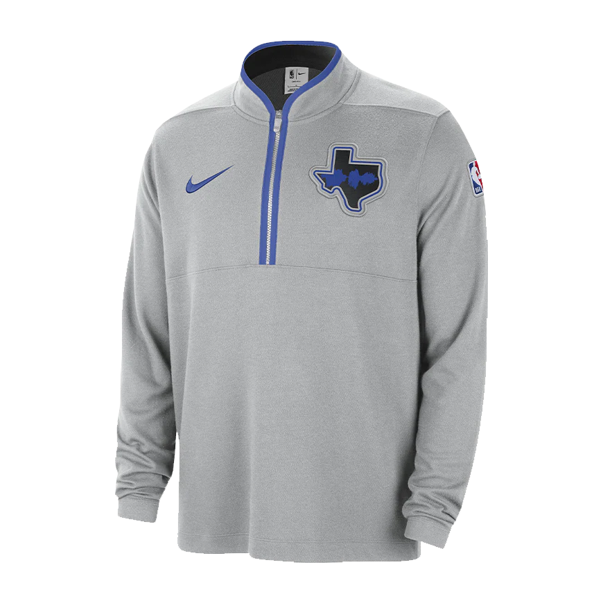 DALLAS MAVERICKS NIKE CITY EDITION HALF-ZIP LONG-SLEEVE TOP